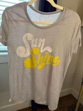 Chaser Light Gray Tee with Yellow 'Sunshine' Graphic